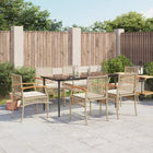 7-Piece Poly Rattan Garden Furniture Set with Cushions - Beige