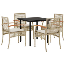 5-Delige Tuinset Met Kussens Poly Rattan Beige