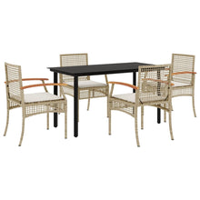 5-Delige Tuinset Met Kussens Poly Rattan Beige