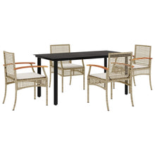 5-Delige Tuinset Met Kussens Poly Rattan Beige