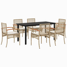 7-Delige Tuinset Met Kussens Poly Rattan Beige