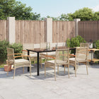Tuinset 7-delig poly rattan beige