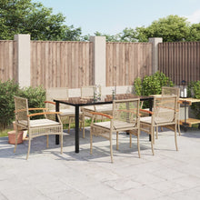 7-Delige Tuinset Met Kussens Poly Rattan Beige