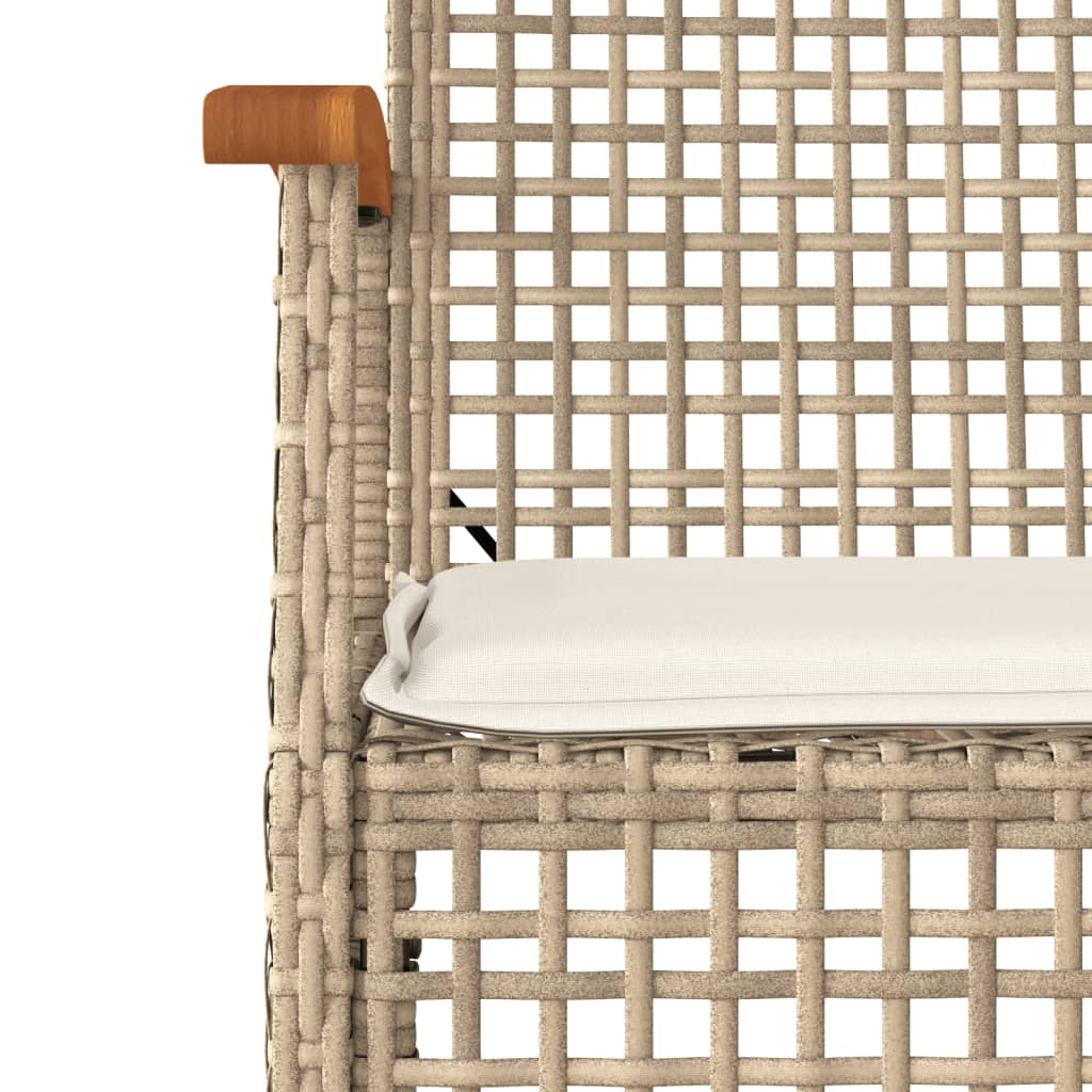 7-Delige Tuinset Met Kussens Poly Rattan Beige 6 200 cm tafellengte