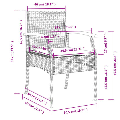 7-Delige Tuinset Met Kussens Poly Rattan Beige 6 200 cm tafellengte