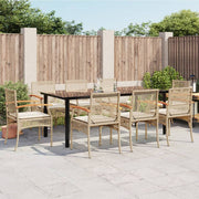 Tuinset 9-delig poly rattan beige 200x100x74 cm
