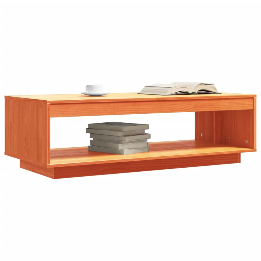 Salontafel 110X50X33,5 Cm Massief Grenenhout Wasbruin