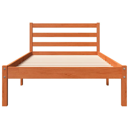 Bedframe massief grenenhout wasbruin 75x190 cm 75 x 190 cm Wasbruin