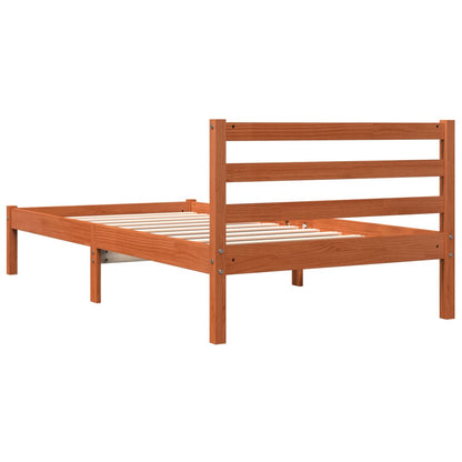Bedframe massief grenenhout wasbruin 75x190 cm 75 x 190 cm Wasbruin