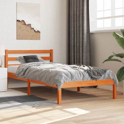 Bedframe massief grenenhout wasbruin 90x190 cm 90 x 190 cm Wasbruin