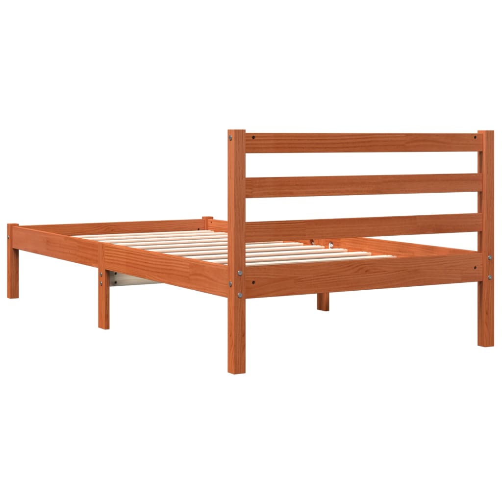 Bedframe massief grenenhout wasbruin 90x190 cm 90 x 190 cm Wasbruin