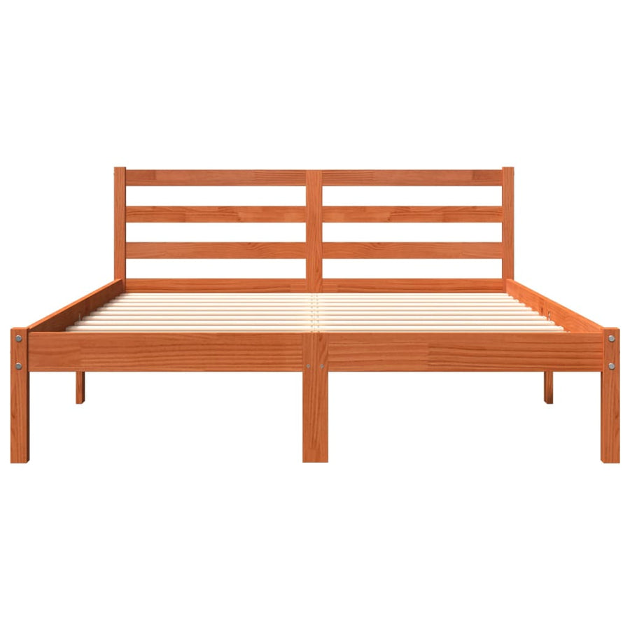 Bedframe massief grenenhout wasbruin 120x190 cm 120 x 190 cm Wasbruin