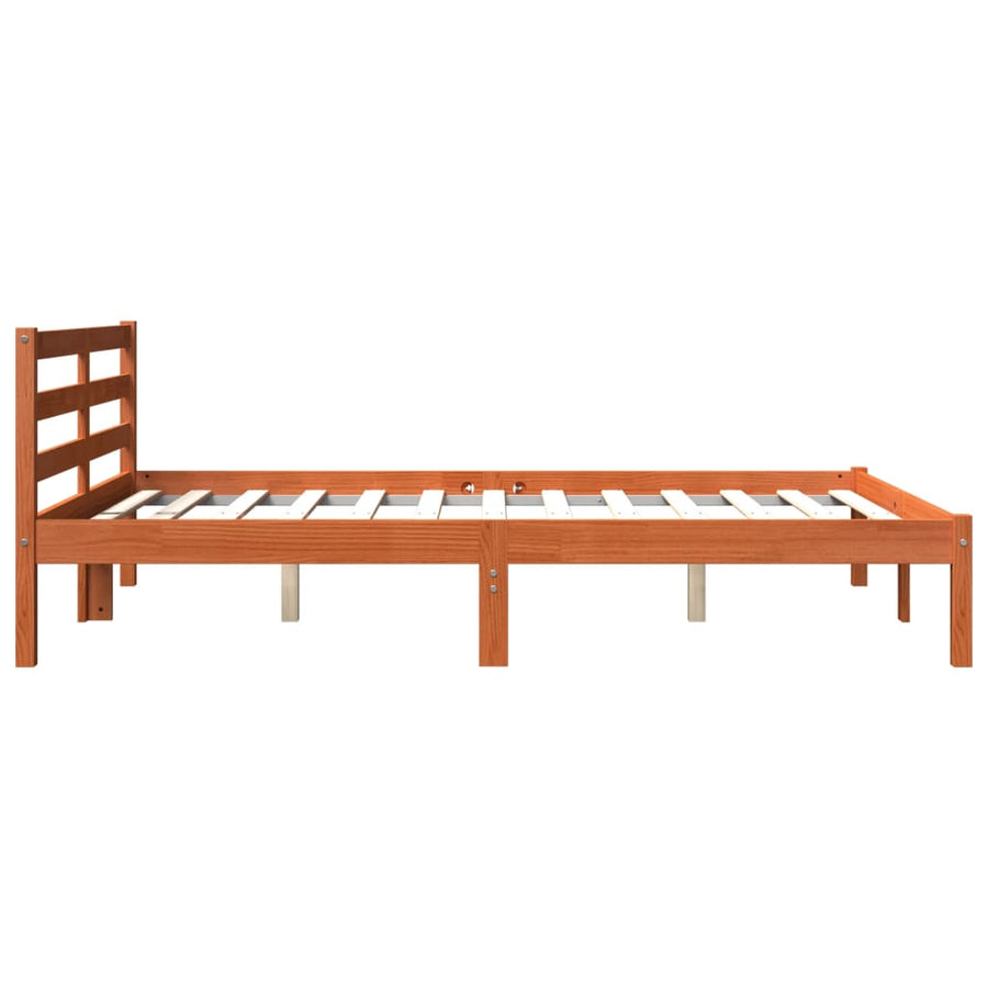 Bedframe massief grenenhout wasbruin 120x190 cm 120 x 190 cm Wasbruin