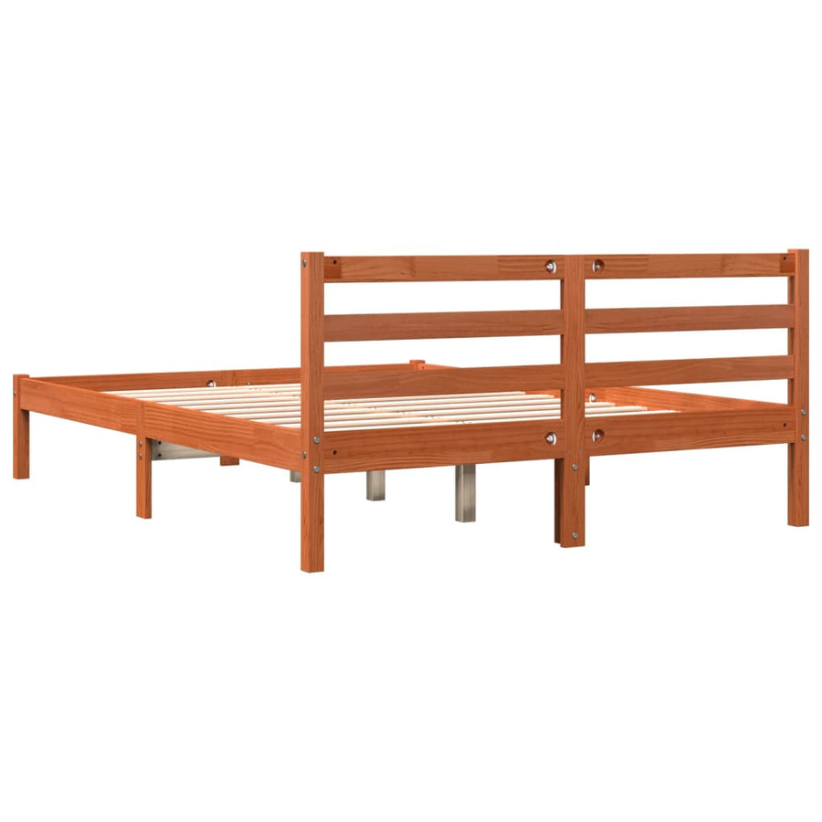 Bedframe massief grenenhout wasbruin 120x190 cm 120 x 190 cm Wasbruin