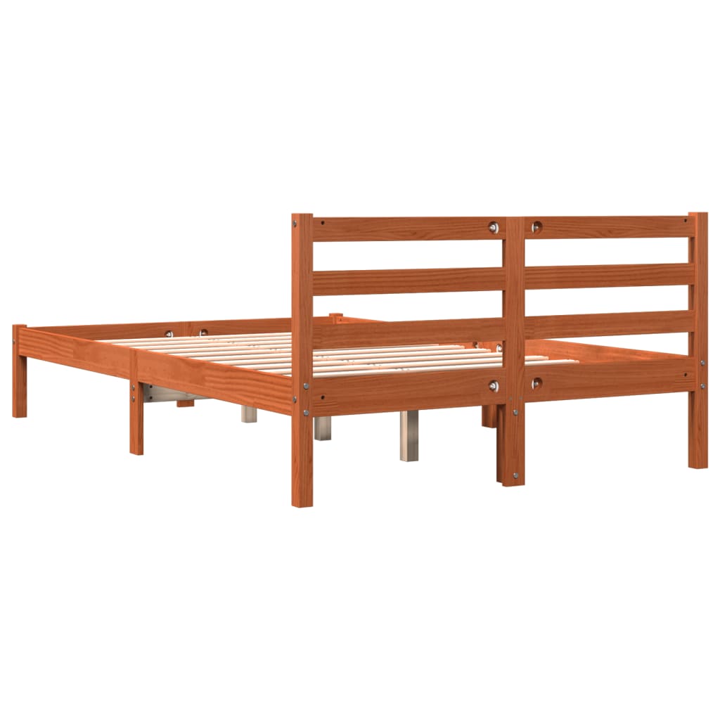 Bedframe massief grenenhout wasbruin 120x200 cm 120 x 200 cm Wasbruin