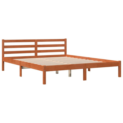 Bedframe massief grenenhout wasbruin 180x200 cm 180 x 200 cm Wasbruin