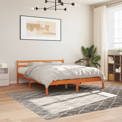 Bedframe massief grenenhout wasbruin 180x200 cm 180 x 200 cm Wasbruin