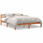 Bed frame without mattress solid pine wax brown 180x200 cm