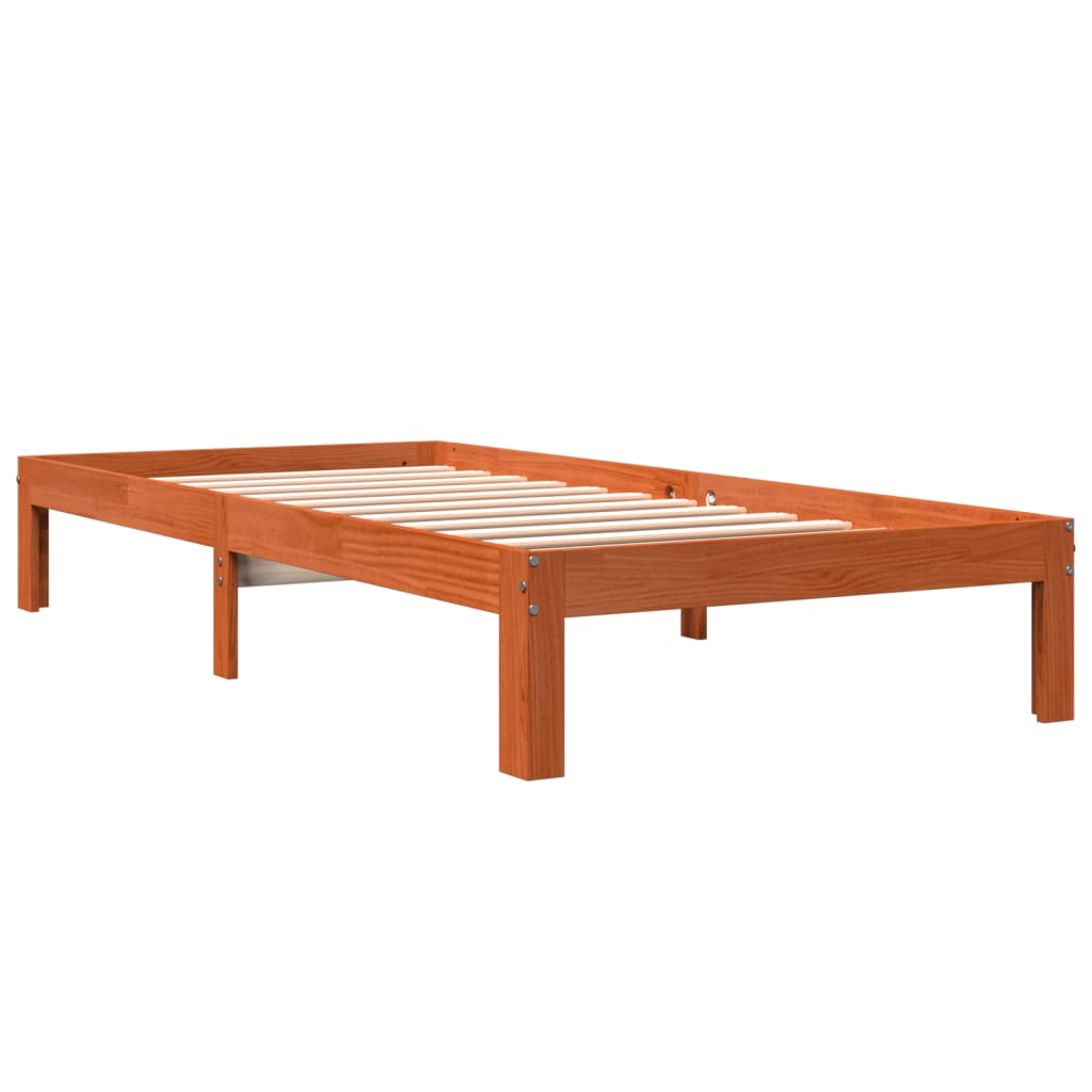 Bedframe Massief Grenenhout 75 x 190 cm Wasbruin