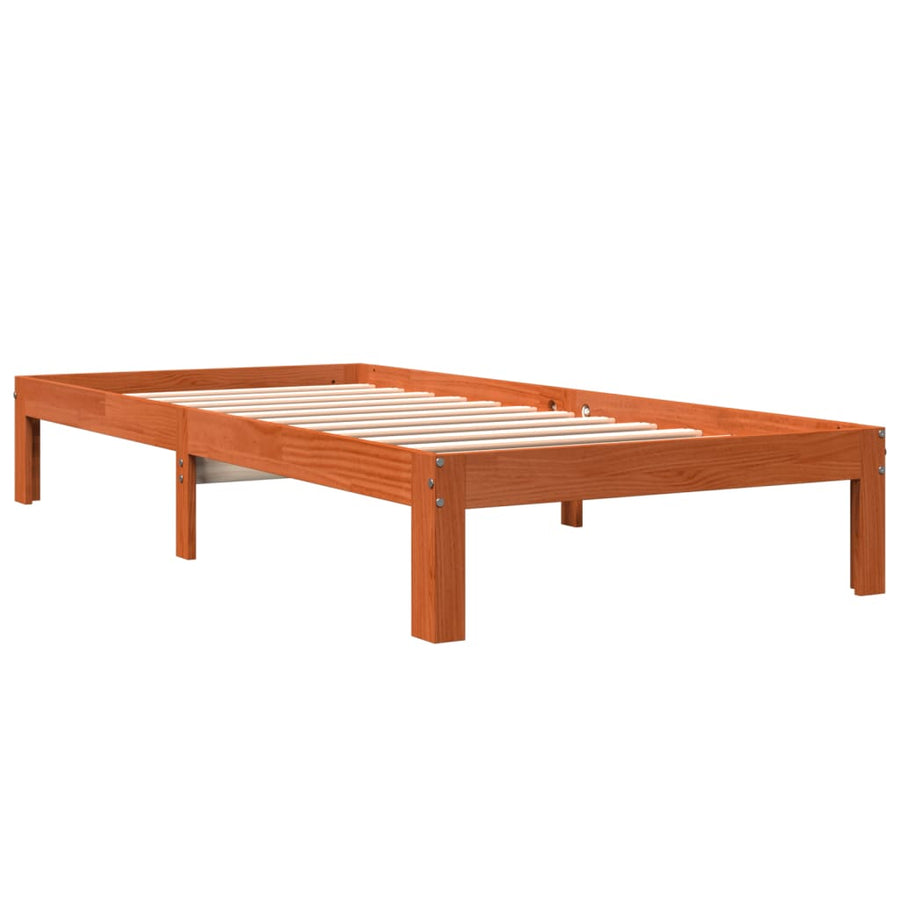 Bedframe Massief Grenenhout 75 x 190 cm Wasbruin