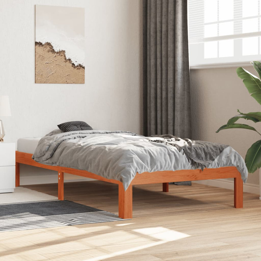 Bedframe Massief Grenenhout 75 x 190 cm Wasbruin