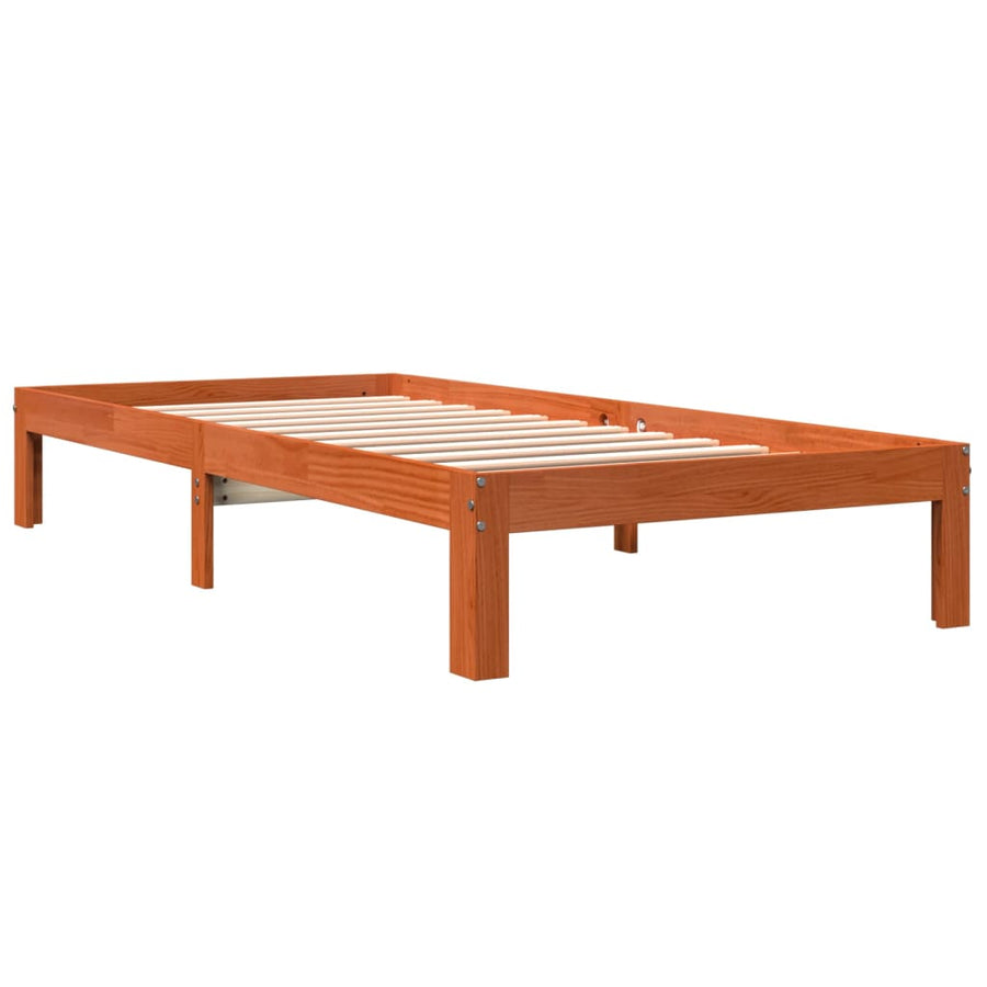 Bedframe Massief Grenenhout 75 x 190 cm Wasbruin