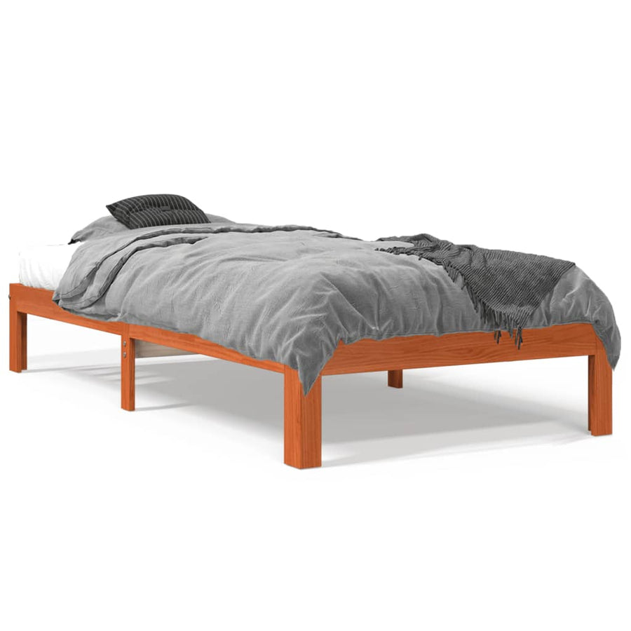 Bedframe Massief Grenenhout 75 x 190 cm Wasbruin