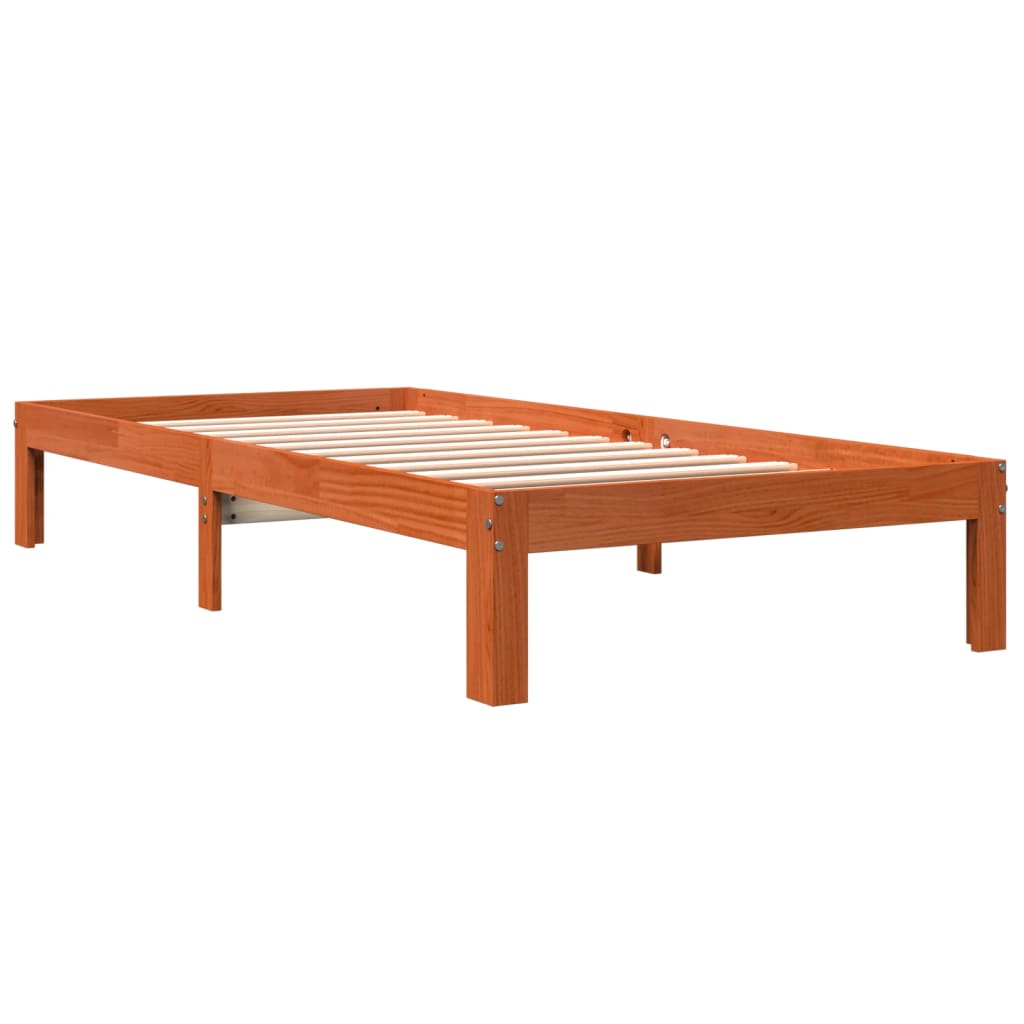 Bedframe Massief Grenenhout 90 x 190 cm Wasbruin