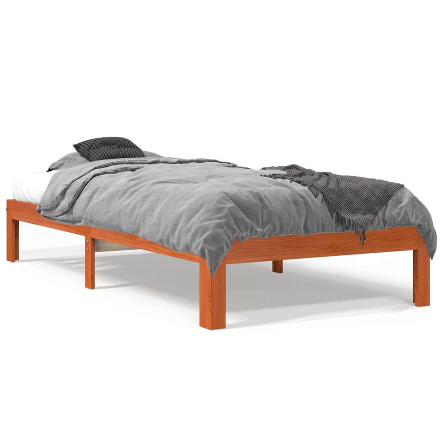 Bedframe Massief Grenenhout 90 x 190 cm Wasbruin