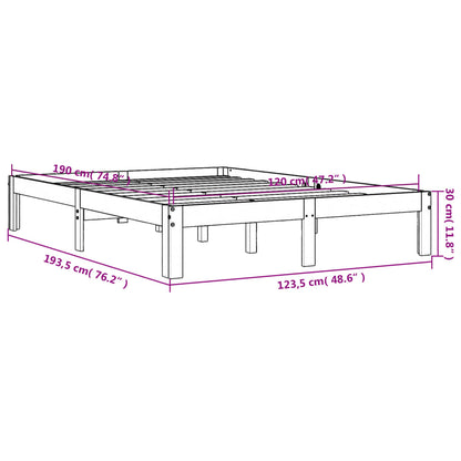 Bedframe Massief Grenenhout 120 x 190 cm Wasbruin