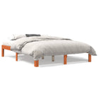 Bed frame without mattress solid pine wax brown 120x190 cm