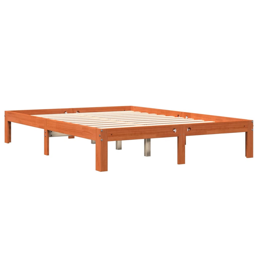 Bedframe Massief Grenenhout 135 x 190 cm Wasbruin
