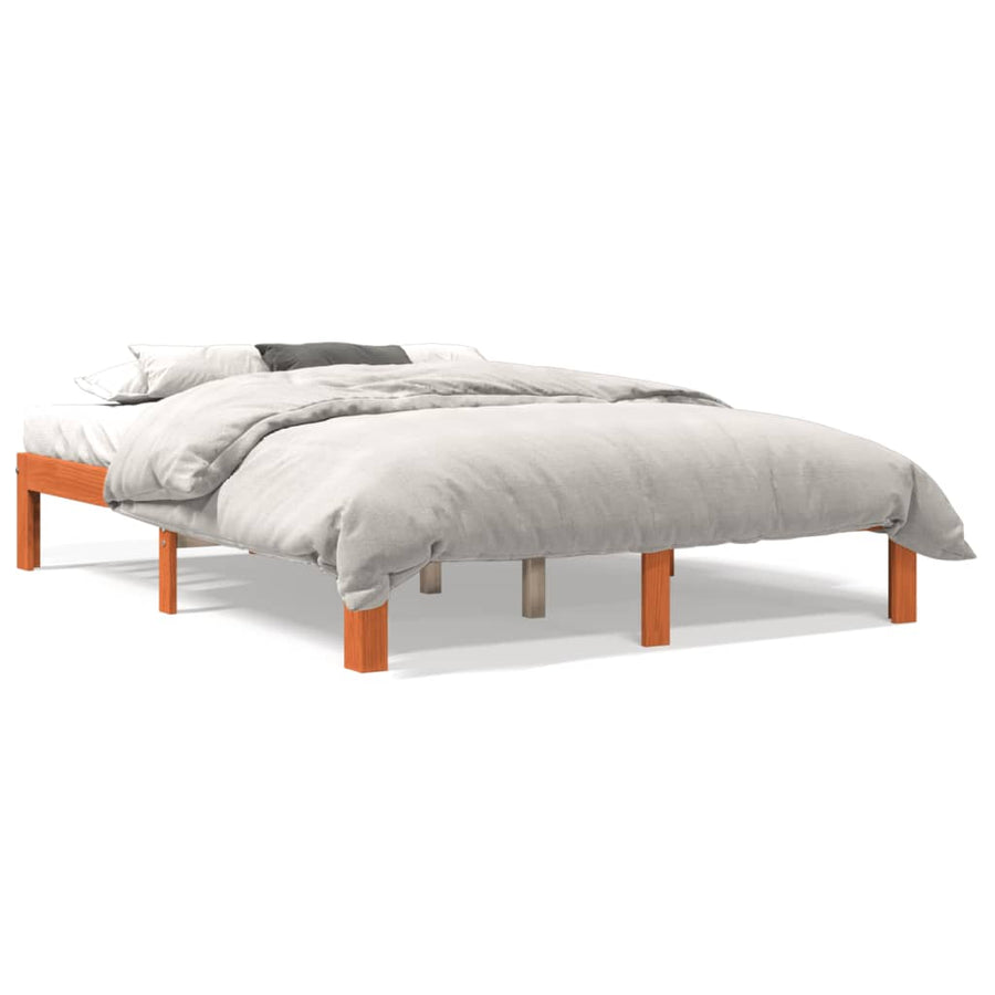Bedframe Massief Grenenhout 135 x 190 cm Wasbruin