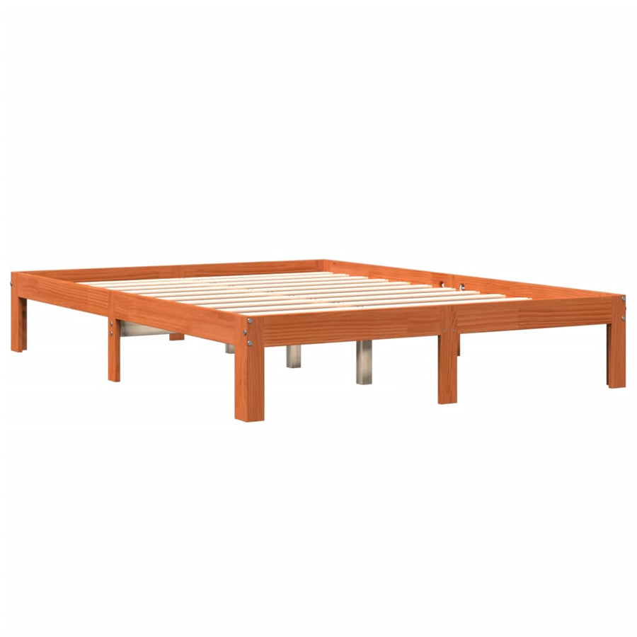 Bedframe Massief Grenenhout 140 x 190 cm Wasbruin