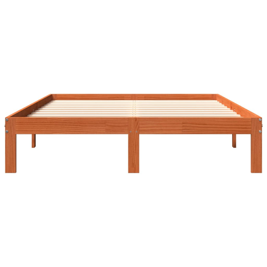 Bedframe Massief Grenenhout 140 x 190 cm Wasbruin