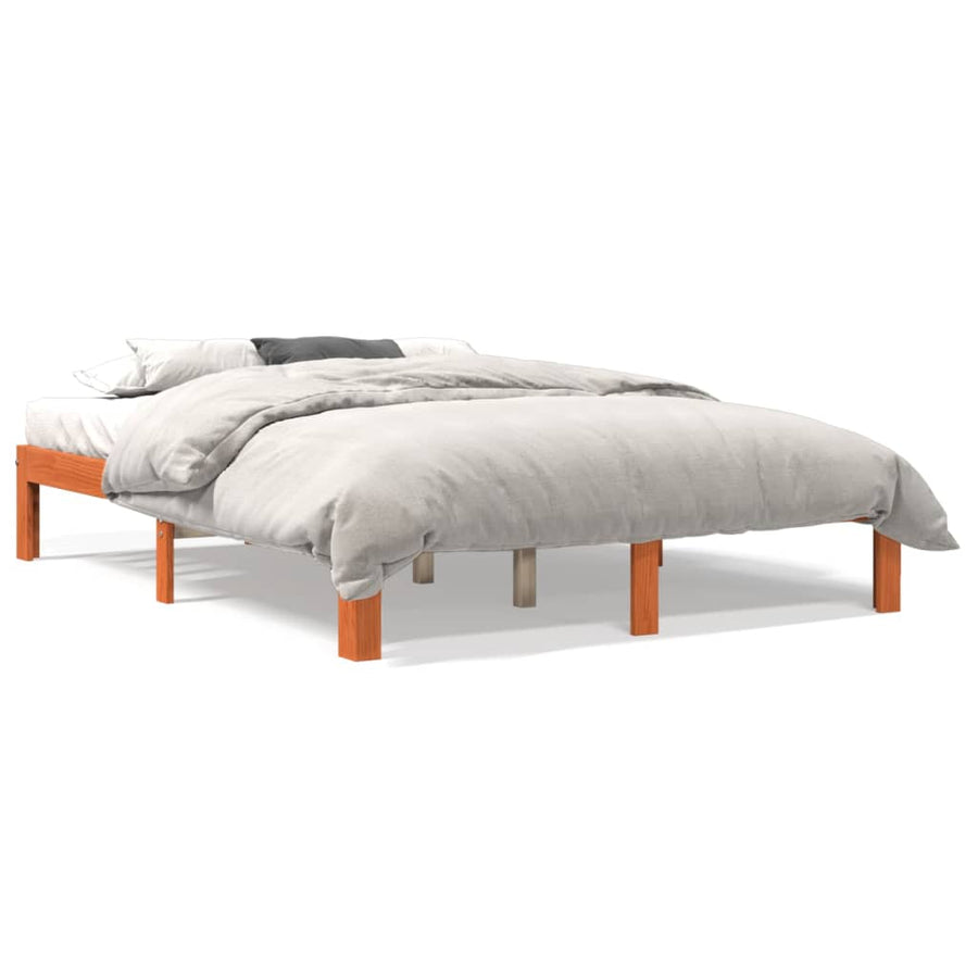 Bedframe Massief Grenenhout 140 x 190 cm Wasbruin
