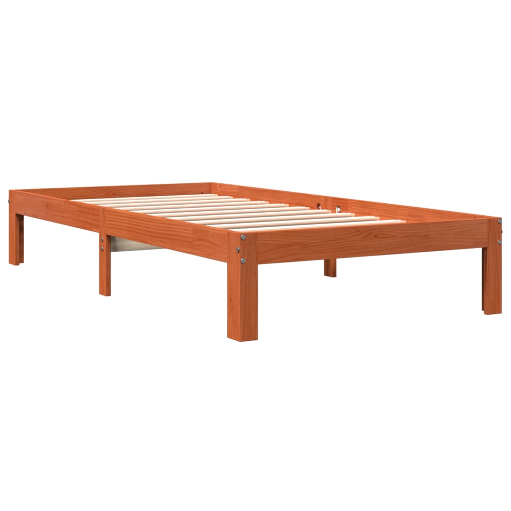Bedframe Massief Grenenhout 100 x 200 cm Wasbruin