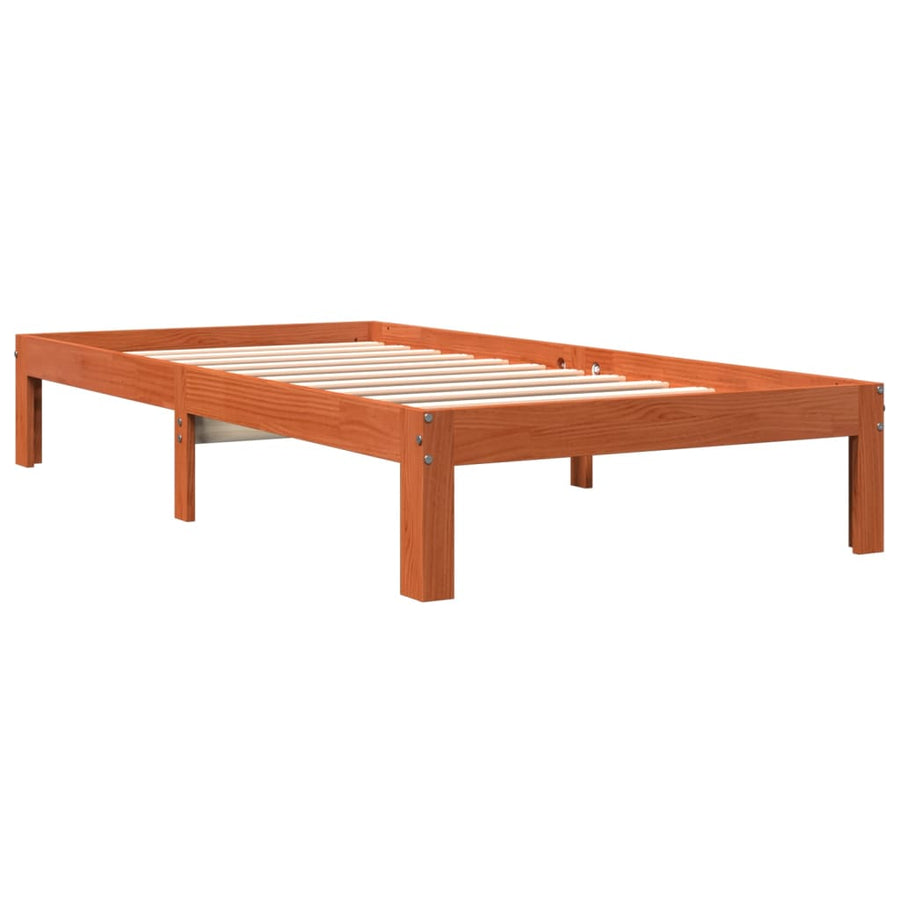 Bedframe Massief Grenenhout 100 x 200 cm Wasbruin