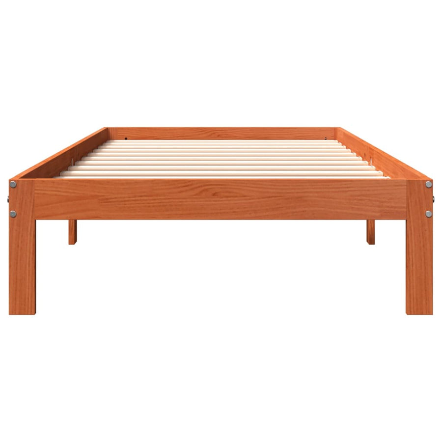 Bedframe Massief Grenenhout 100 x 200 cm Wasbruin