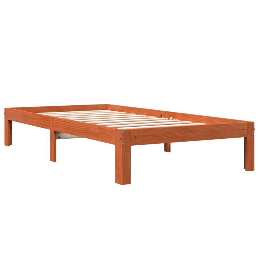 Bedframe Massief Grenenhout 100 x 200 cm Wasbruin