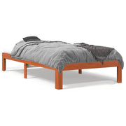 Bedframe massief grenenhout wasbruin 100x200 cm