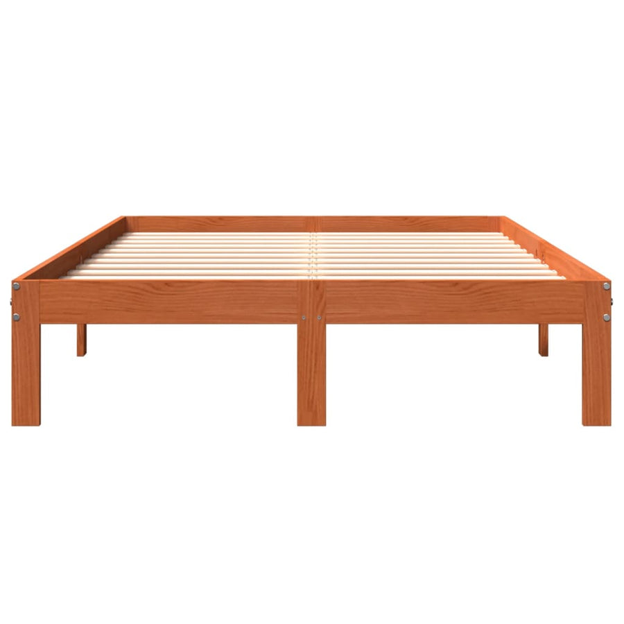 Bedframe Massief Grenenhout 140 x 200 cm Wasbruin