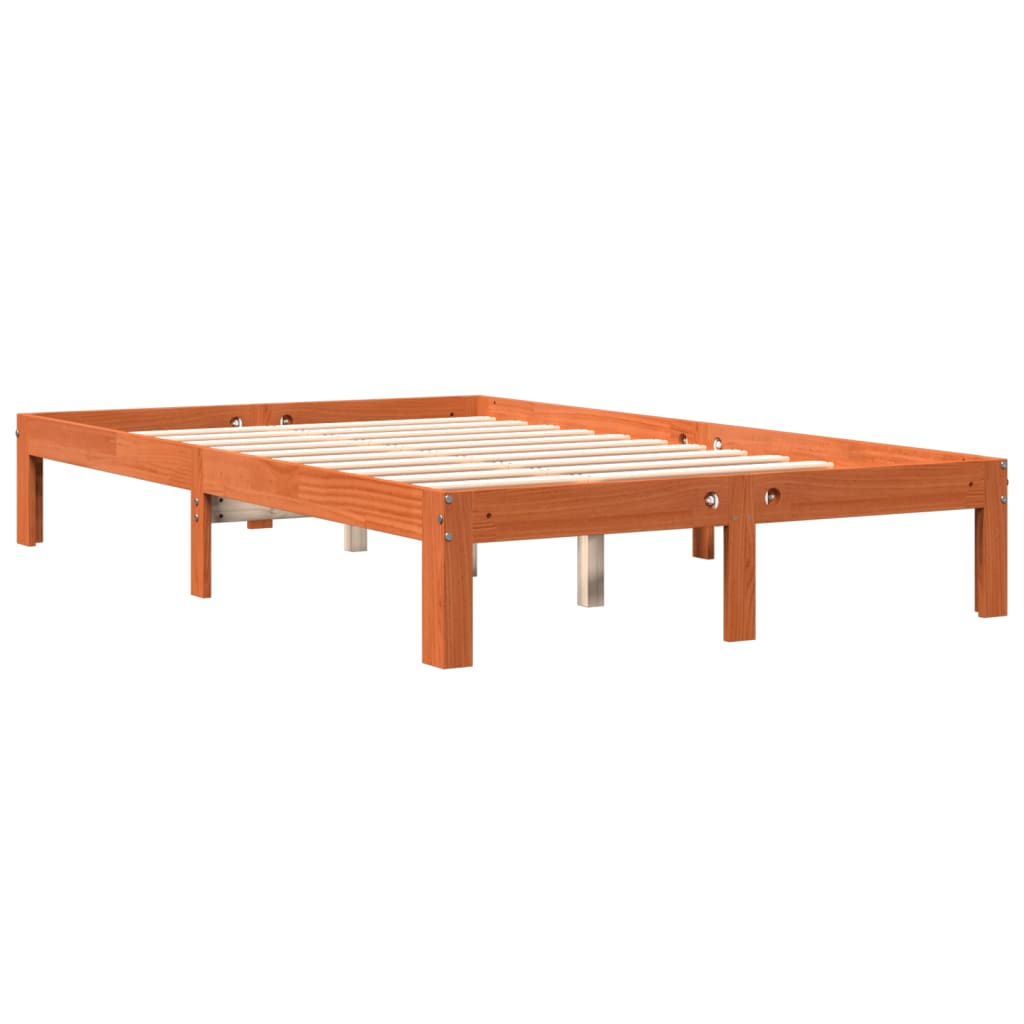 Bedframe Massief Grenenhout 140 x 200 cm Wasbruin