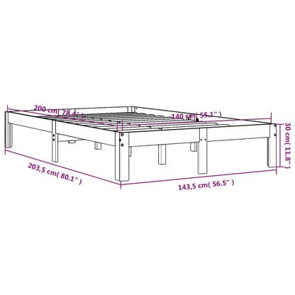 Bedframe Massief Grenenhout 140 x 200 cm Wasbruin