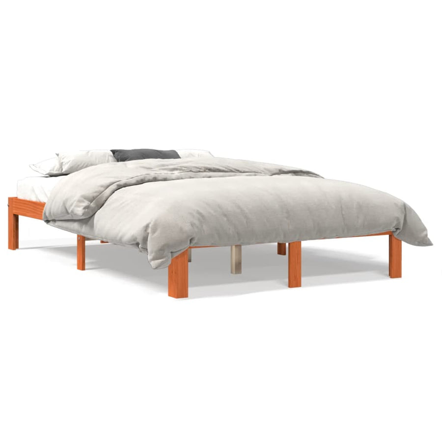 Bedframe Massief Grenenhout 140 x 200 cm Wasbruin