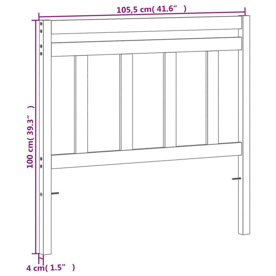 Hoofdbord 100 Cm Massief Grenenhout Wasbruin