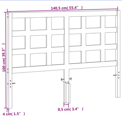 Hoofdbord 135 Cm Massief Grenenhout Wasbruin
