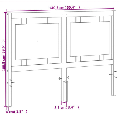 Hoofdbord 135 Cm Massief Grenenhout Wasbruin