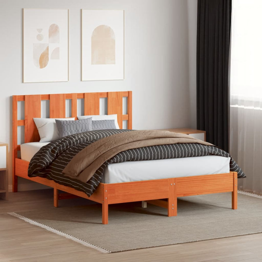 Hoofdbord 135 Cm Massief Grenenhout Wasbruin