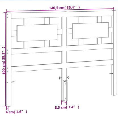 Hoofdbord 135 Cm Massief Grenenhout Wasbruin